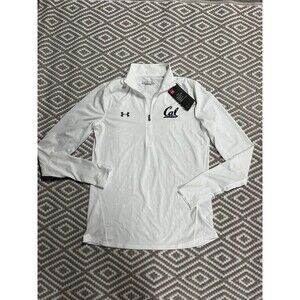 NWT California Golden‎ Bears Women Shirt Small White Logo Under Armour Heatgear